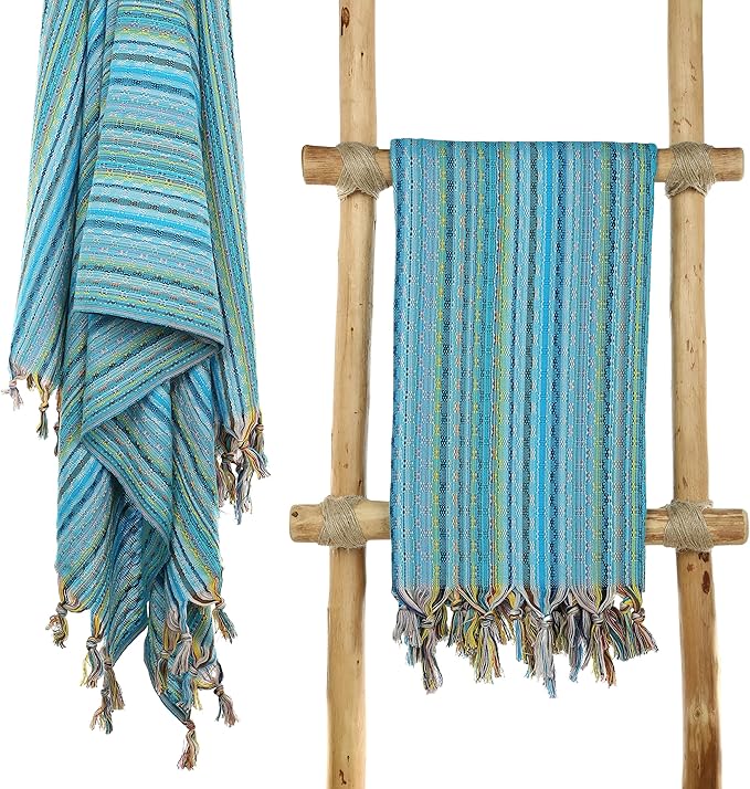 Cacala Pestemal Turkish Beach Towel Highly Absorbent Quick and Easy Dry Soft and Comfortable for Bath, Spa, Pool, Gym and Yoga 100% Cotton 37 x 70