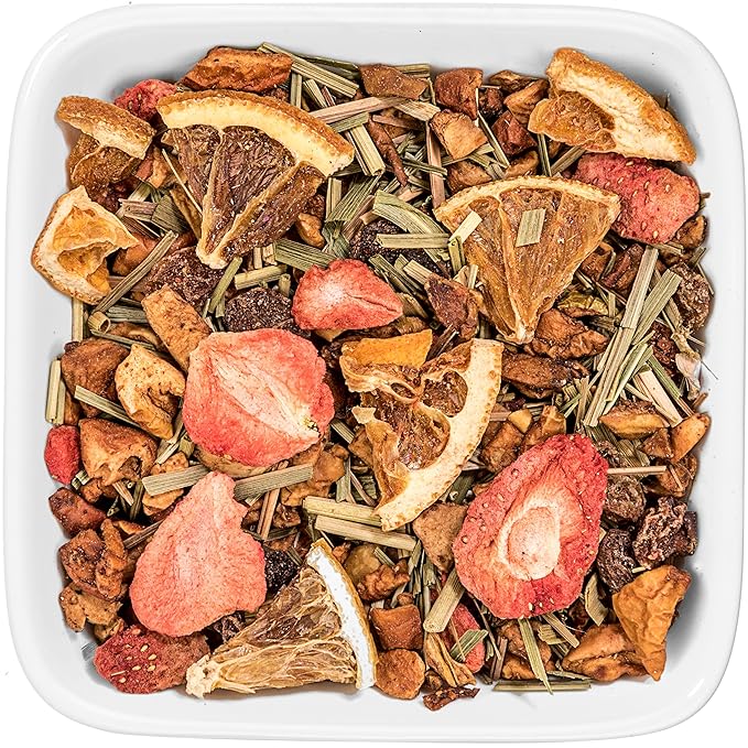 Tealyra - Lovely Lemongrass - Strawberry - Orange - Fruity Herbal Loose Leaf Tea - Hot and Iced Drink - Vitamins and Antioxidants Rich - Caffeine Free - All Natural - 112g (4-ounce)