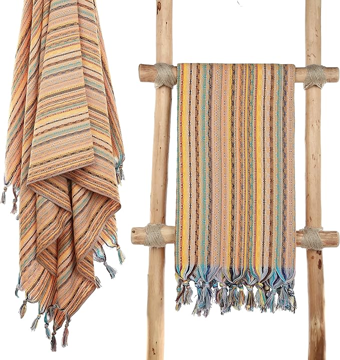 Cacala Pestemal Turkish Beach Towel Highly Absorbent Quick and Easy Dry Soft and Comfortable for Bath, Spa, Pool, Gym and Yoga 100% Cotton 37 x 70