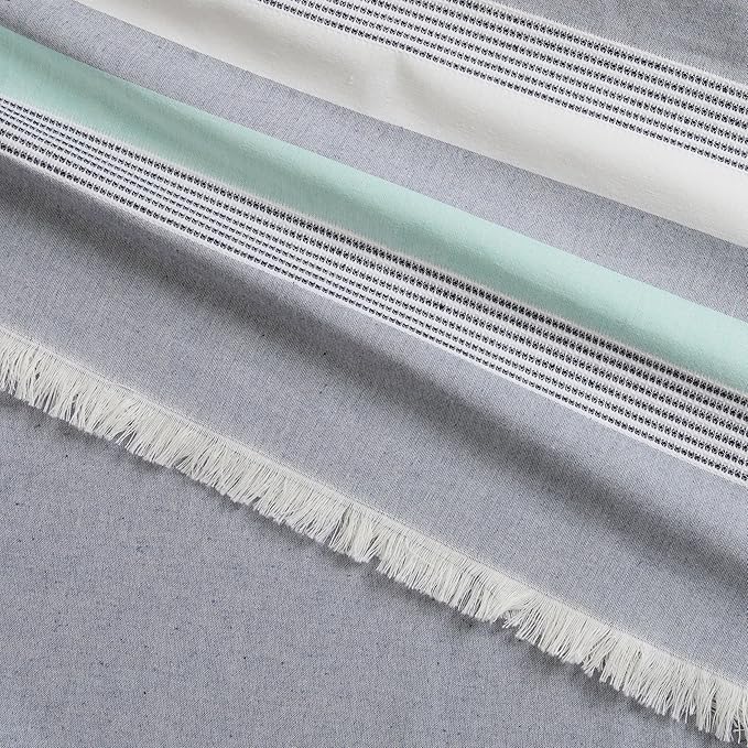 The Good Earth | 2 Pack Oversized Turkish Beach Towel Set Made of 100% Cotton | Luxury Turkish Beach Towels 35" x 78" | Turkish Beach Towels Oversized | Designed in USA | Safaga - Blue