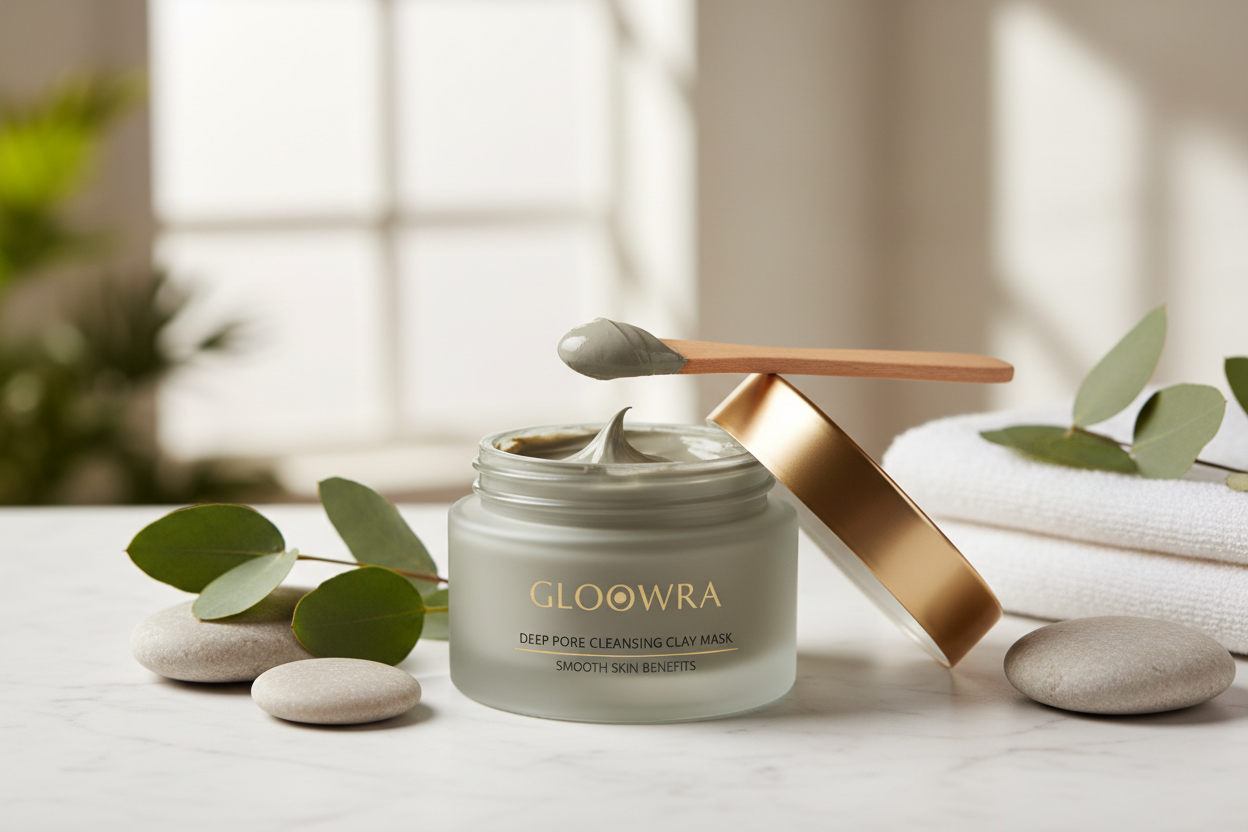 Gloowra clay mask for deep pore cleansing and smooth skin