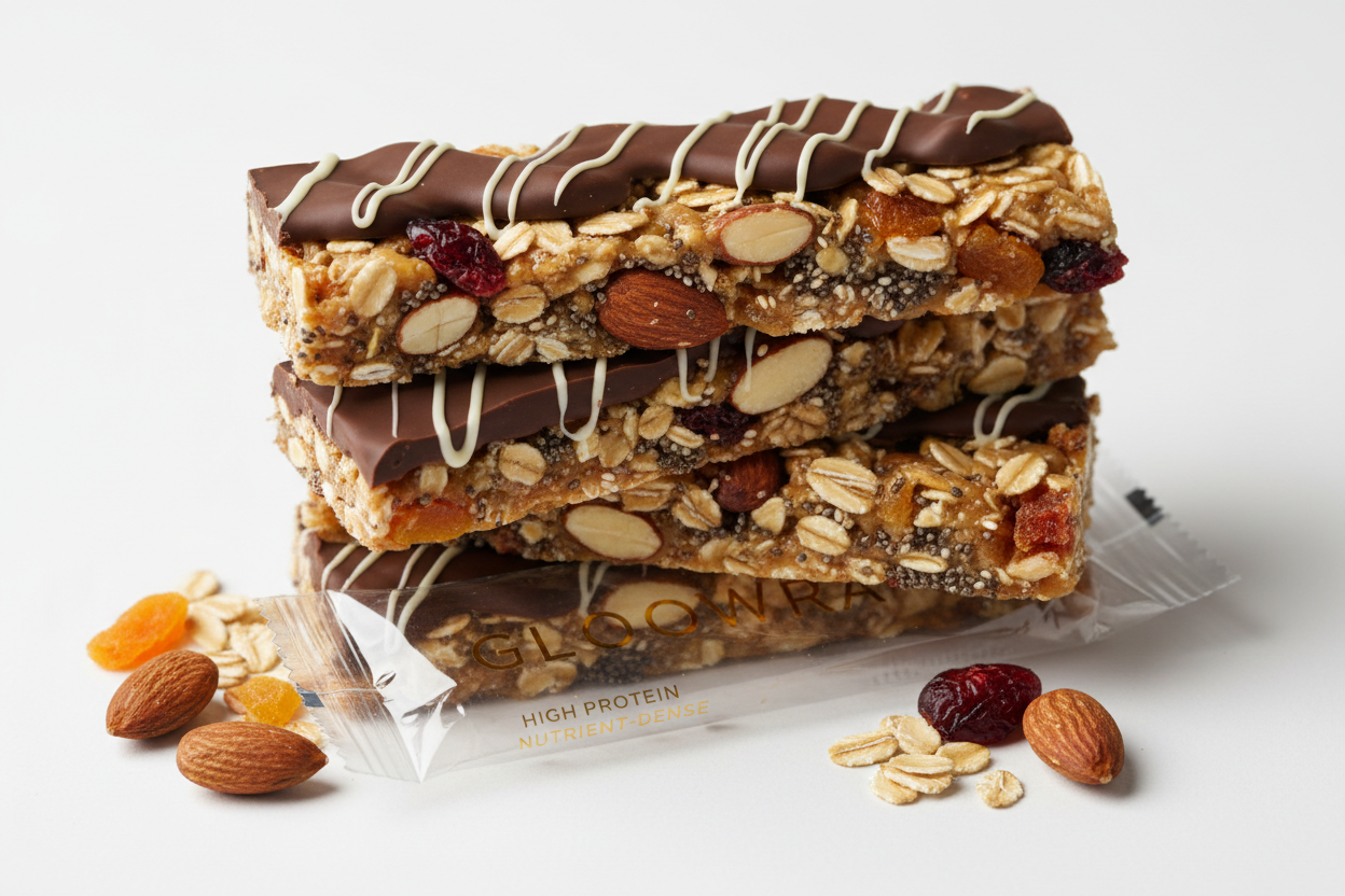Gloowra vegan protein bar plant based snack
