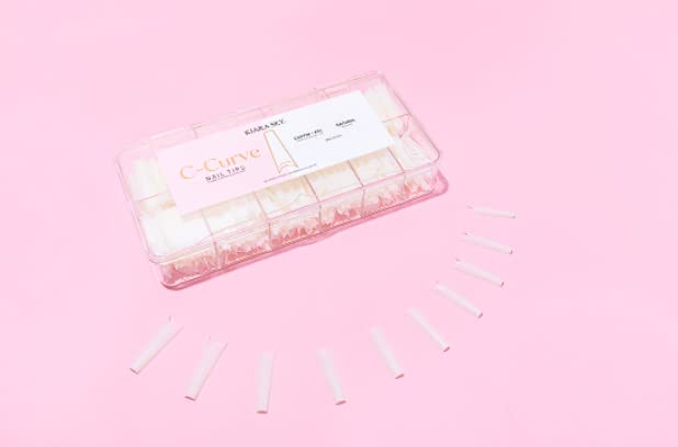 Kiara sky Nail Tips | C Curve Coffin Natural | 500 pieces | XXL Length | 10 Sizes