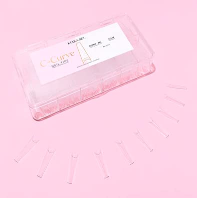 Kiara sky Nail Tips | C Curve Coffin Clear | 500 pieces | XXL Length | 10 Sizes