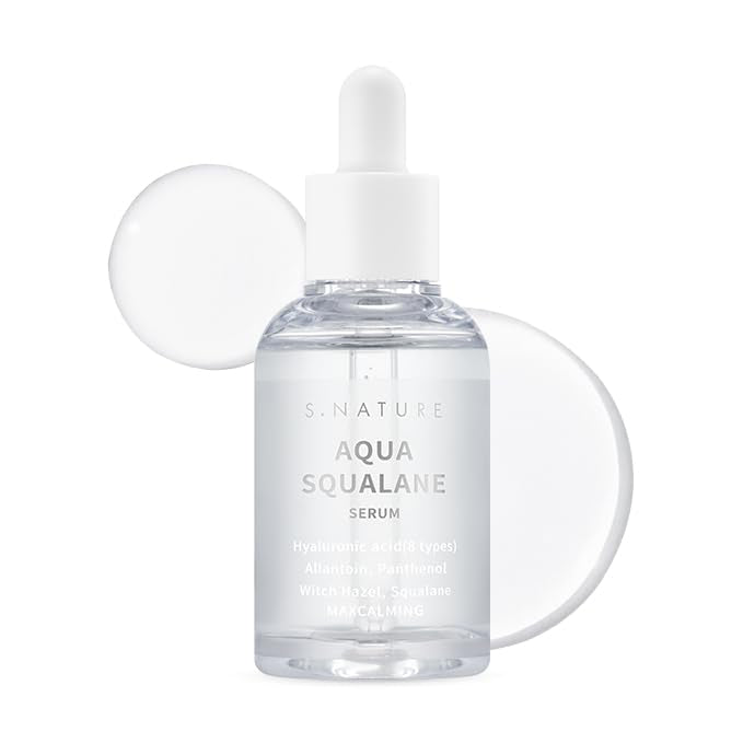 S.NATURE AQUA SQUALANE SERUM | Deeply hydrated Facial Serum for All Skin Type, Soothing, Pore Tightening and Sebum control Benefits, Korean Skin Care (1.69 Fl.Oz)