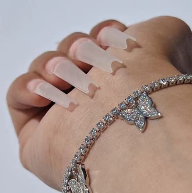 Kiara sky Nail Tips | C Curve Coffin Clear | 500 pieces | XXL Length | 10 Sizes