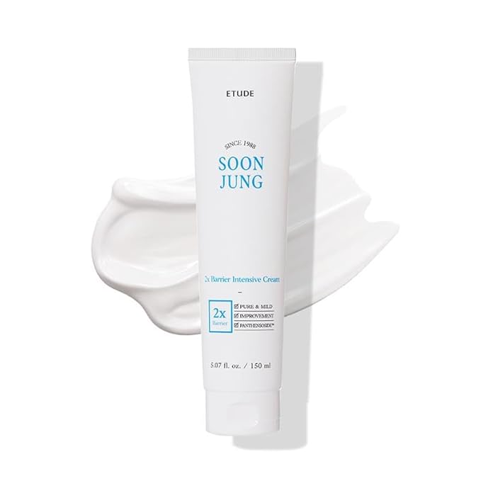 ETUDE SoonJung2x Intensive Cream for Barrier Repair | Rich Moist, Madecassoside & Panthenol for Soothing, Face Moisturizer for Sensitive Skin, pH Balanced, Hypoallergenic, 5.07 Fl Oz (Bigger Size)