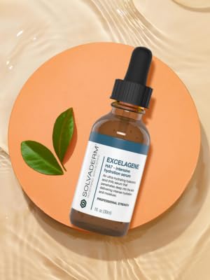 Solvaderm Excelagene Hyaluronic Acid Serum – Dual-Molecule Hydration Boost – Plumps, Firms & Smooths Fine Lines – Lightweight, Fast-Absorbing Anti-Aging Moisturizer for All Skin Types