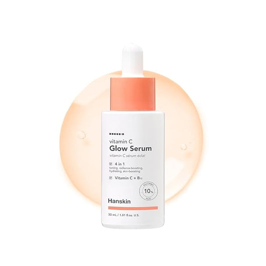 Hanskin Vitamin C Glow Serum with Ascorbic Acid, Dark Spot Remover for Face, Toning, Illuminates for Glowing Skin, Korean Skin Care [30ml]