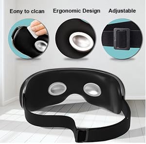 Eye Massager with Heat and Cooling for Migraines Dry Eyes Heated Eye Massager for Sleeping Travel Headache Relief Gifts for Woman