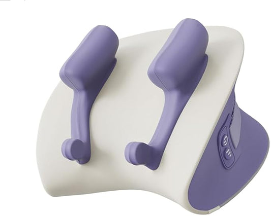 Shiatsu Neck Massager with Heat, Electric Deep Tissue Kneading Massage Pillow with 10 Minute Timer for Full Body Muscle Pain Relief, Cordless Portable Cervical Traction Device (Purple)