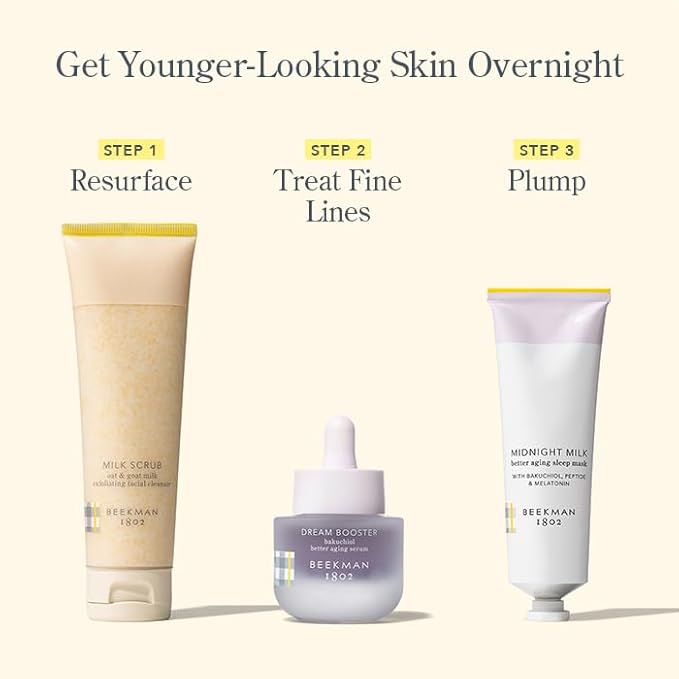 Beekman 1802 Dream Booster Bakuchiol Retinol Alternative Facial Serum - Squalane & Bakuchiol Oil Serum For Sensitive Skin - Night Moisturizer For Fine Lines & Pore Minimizer - Fragrance Free, Vegan