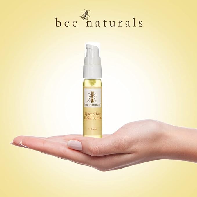Bee Naturals Queen Bee Facial Serum-Antioxidant-Rich with Organic Tamanu Oil, Beta Carotene & Rose Absolute, Anti-Aging & Hydrating for Dry, Damaged Skin-Vitamin C & E, Pure Essential Oils, 1 fl oz