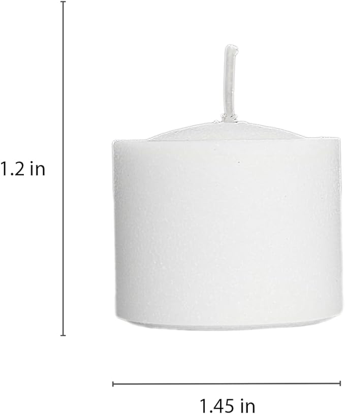 CW Studio Unscented Pressing Votive Candles – Long Hours Burn, Smokeless & Dripless – Premium Wax with Cotton Wick – Perfect for Weddings, Events, Home & Romantic Décor (72, White, 1.2x1.45 inches)