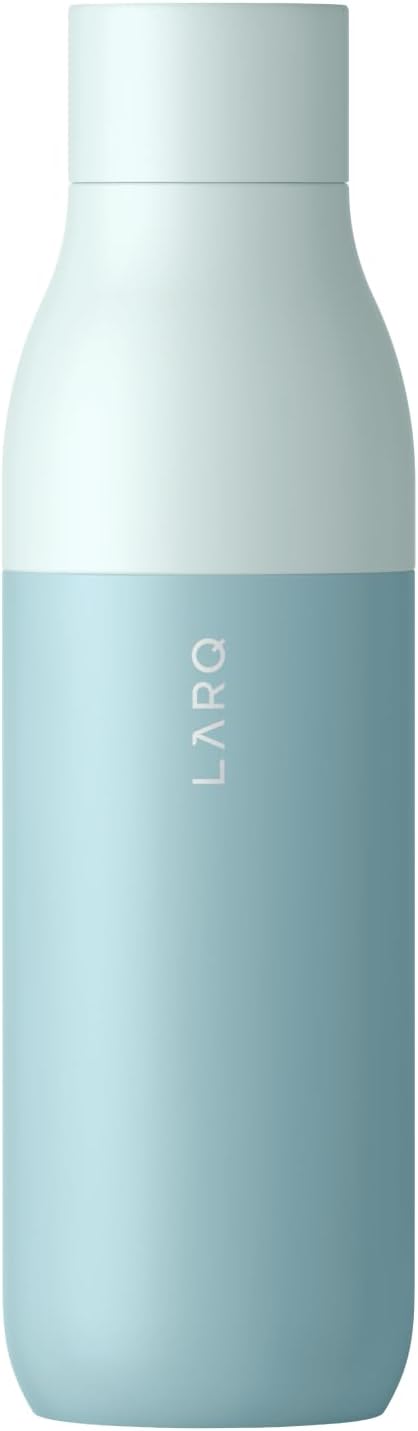 LARQ Bottle PureVis 25 oz - Self-Cleaning and Insulated Stainless Steel Water Bottle with UV Water Purifier and Award-winning Design | Reusable & Travel Friendly, Seaside Mint