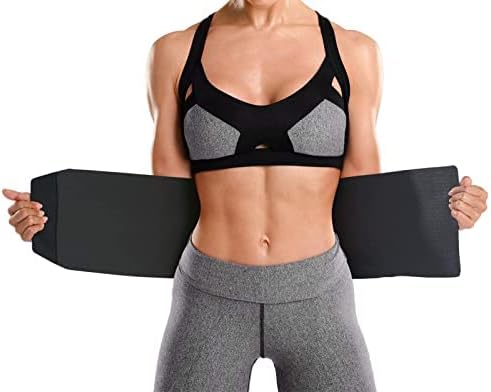 Bracoo Waist Trimmer Wrap,Sweat Sauna Slim Belly Belt for Men & Women-Abdominal Waist Trainer,Increased Core Stability, SE22
