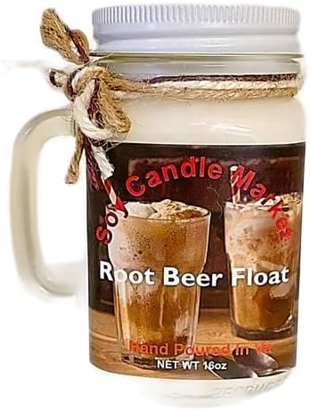 Soy Scented Candles | Handmade & Highly Aromatic Candles Burns Upto 85 Hours in Glass Jar - Perfect for Home Decor, Wedding, Birthday, Dinner (Root Beer Float, 12 oz)