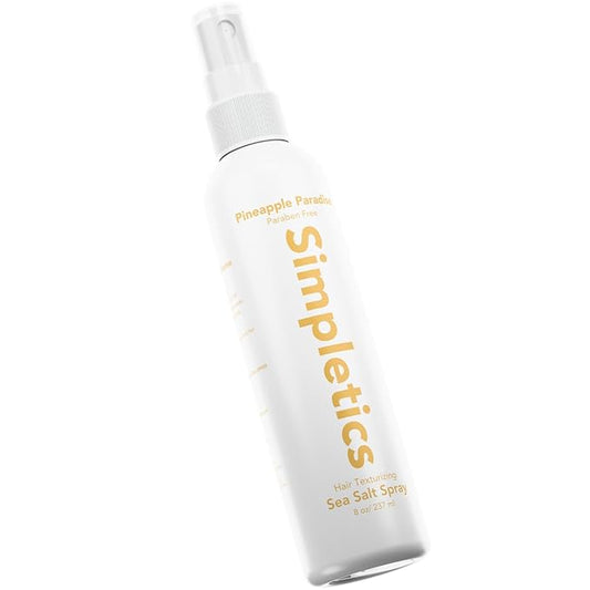 Simpletics | Himalayan Sea Salt Hair Spray – All-Natural 5-Ingredient Formula for Effortless Beach Waves & Volume – Pineapple Scent, Light Hold, Non-Greasy, Paraben & Sulfate Free – Unisex, 8 fl oz