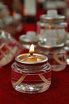 D'light Online HD8-180 Liquid Wax Disposable Clear 8 Hour Tea Light Fuel Cell Oil Candle Cartridge Disposable Liquid Paraffin Shabbos Candles - Set of 180 Liquid Tealights