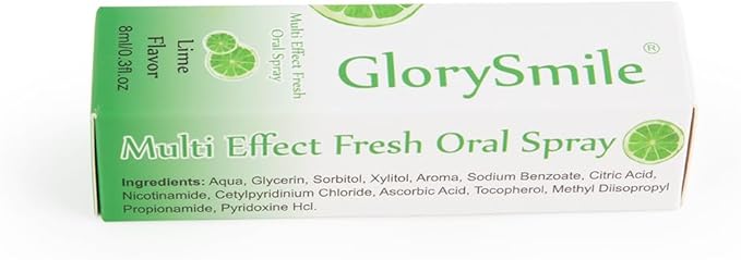 GlorySmile Oral Breath Spray 3 Bottles Fresh Mouth Spray for Bad Breath, Sugar-Free Fresheners for Adults, 3 flavors: Peach, Lime, and Peppermint