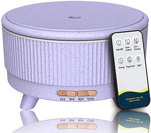 Diffusers for Essential Oils Large Room Humidifier, 500ml Aromatherapy Diffuser Cool Mist Humidifier with Remote Control,7 Colors Lights & 3 Mist Mode Waterless Auto Off for Women Office Light Purple