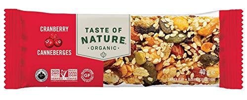 Taste of Nature Organic Peanut Snack Bar - Healthy, Gluten Free, Non GMO, Vegan Snack Bars with Mixed Nuts, Fruits and Seeds - 16-Count Snack Pack