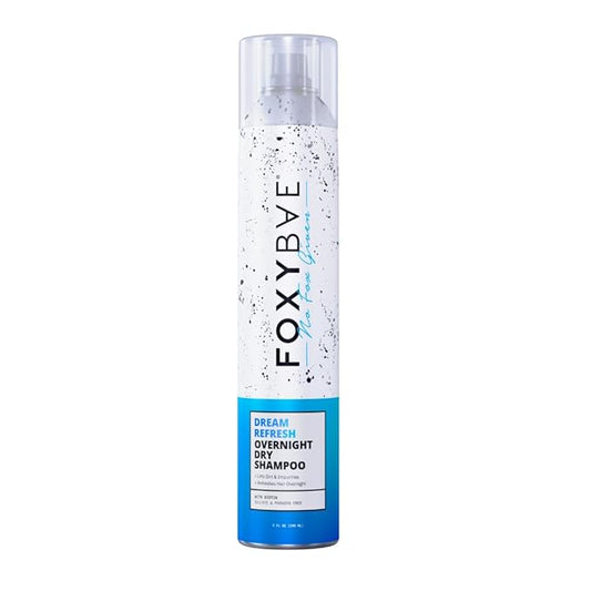 FoxyBae Dream Refresh Overnight Dry Shampoo – Biotin, Rice Starch & Charcoal Formula – Absorbs Oil, Sweat & Odor Overnight – For All Hair Types Including Color-Treated, Fine & Thick Hair – 7 fl oz