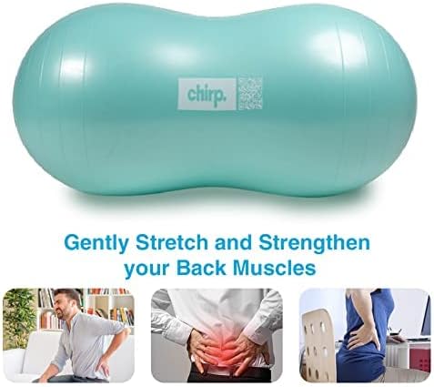 Chirp Cloud Peanut Mobility Ball for The Back, Physical Therapy Massager for Adults, Exercise Balance Ball, Sensory Therapy Toys for Autism & ADHD - 2 Pack (Mint 100x50cm, Black 60x30cm