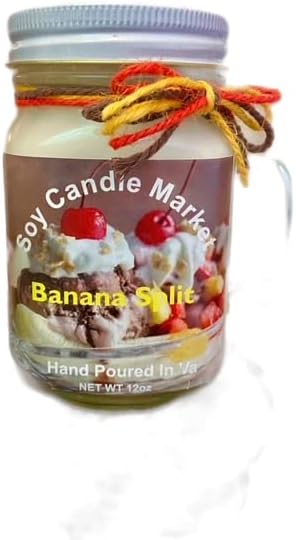 Soy Scented Candles | Handmade & Highly Aromatic Candles Burns Upto 85 Hours in Glass Jar - Perfect for Home Decor, Wedding, Birthday, Dinner (Banana Split, 16 oz)