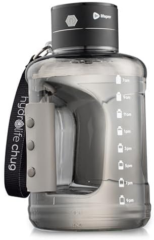 Lifepro HydroLife Chug Hydrogen Water Bottle Generator – Large-Capacity 1.5L Hydrogen Water Machine Bottle with SPE/PEM Technology, USB-C Rechargeable Lid, Polycarbonate Body, Time Markers