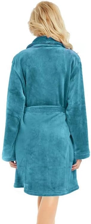 U2SKIIN Women Fleece Robe, Short Cozy Plush Robes for Womens Soft Shawl Collar Warm Spa Bathrobe