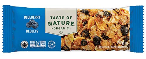 Taste of Nature Organic Blueberry Snack Bar - Healthy, Gluten Free, Non GMO, Vegan Snack Bars with Mixed Nuts, Fruits and Seeds - 16-Count Snack Pack