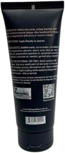 Living the Good Life Naturally Magnesium Muscle Creme Transdermal Magnesium Lotion for Pain with Blue Emu, Peppermint, Menthol, and Magnesium Chloride for Muscle Recovery - Travel Size, 3.4 oz