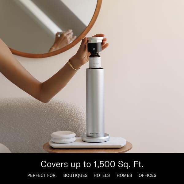 AromaTech New AroMini BT Plus Scent Diffuser w/Bluetooth – Cold-Air Diffusion Scent Machine for Home, Office, Hotel, Spa – Nebulizing Diffusion System for Essential Oil Blends (Black)