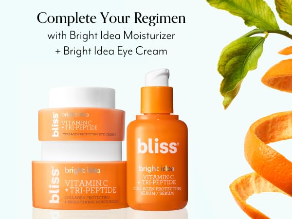 Bliss Vitamin C + Tri-Peptide Brightening Moisturizer | Squalane & Hydration Boosters | Anti-Aging Face Cream for Collagen and Elasticity | Clean Vegan & Cruelty Free 1.7 fl oz