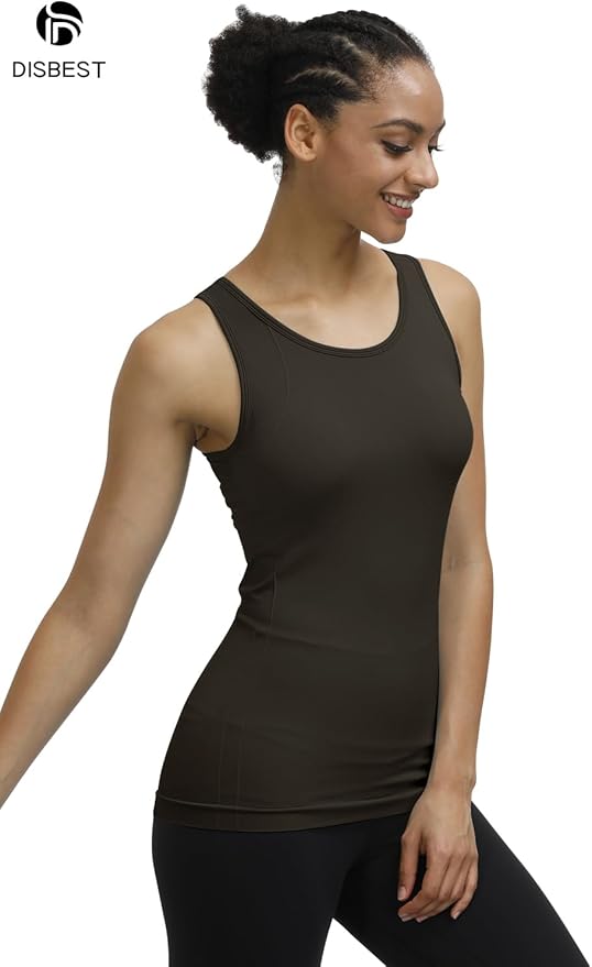Disbest Yoga Tank Top, Women's Performance Stretchy Quick Dry Sports Workout Running Top Vest with Removable Pads