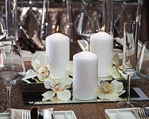 BOLSIUS 12 White Pillar Candles Bulk - 3x6 Inches Candle Set - 70+ Hours Clean Burning - No Palm Oil - 0% Animal Fat - Premium European Quality - Unscented Dripless Party Pillars