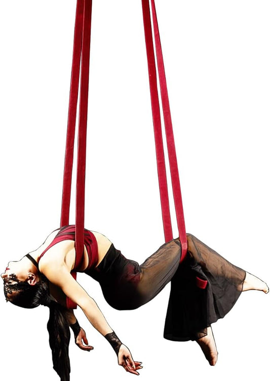 9ft 2.75m Aerial Straps Ropes Yoga Aerial Acrobatics Body Aerial Loop Trapeze Circus Apparatuses Equipment Three-Layer Straps 1 pairs