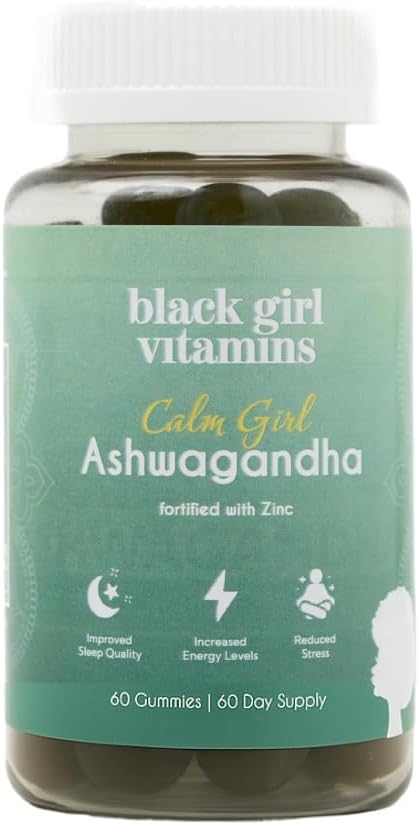 Black Girl Vitamins Calm Girl Ashwagandha + Zinc Gummies Stress Support, Promotes Relaxation & Mental Clarity, Supports Sleep & Immune Health – Doctor-Formulated Daily Vegan Supplement