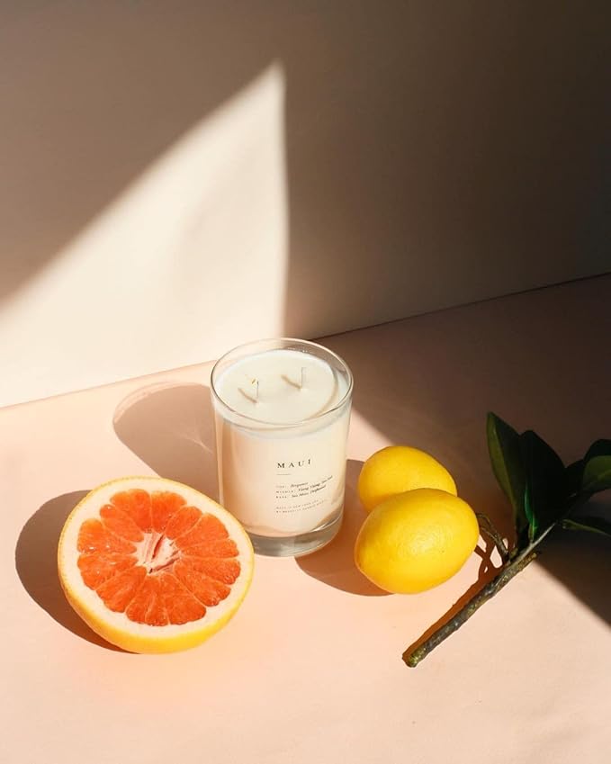 Brooklyn Candle Studio Maui Classic 2 Wick Candle - Luxury Scented Candle, Vegan Soy Wax, Hand Poured in The USA, 70 Hour Slow Burn Time - 13oz