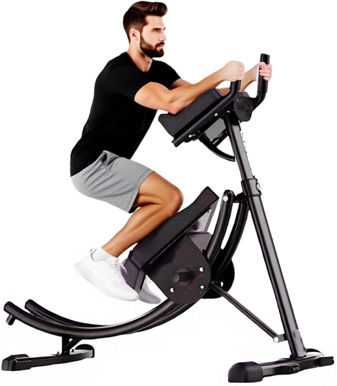 Ab Machine - Adjustable Core Trainer for Home Gym, Foldable Abdominal Strength Training Workout Equipment for Women and Men,Ab Cruncher 550 lbs Weight Capacity Strength Training