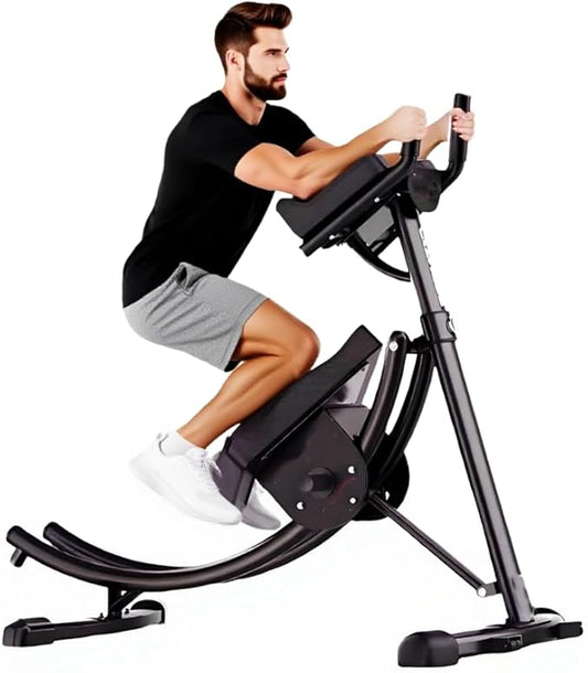 Ab Machine - Adjustable Core Trainer for Home Gym, Foldable Abdominal Strength Training Workout Equipment for Women and Men,Ab Cruncher 550 lbs Weight Capacity Strength Training
