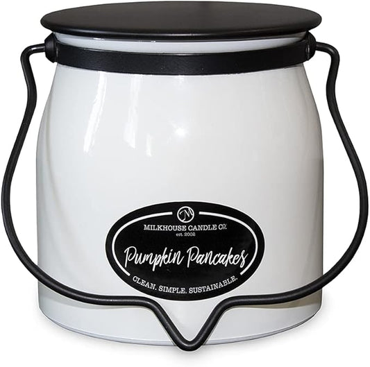 Milkhouse Candle Company - Pumpkin Pancakes - Creamery Collection - 16oz Double Cotton Wick Soy Candles with Beeswax - Long Burn Time, Made in The USA - Non Toxic, Premium Scented Candles