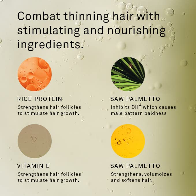 Hawthorne Thickening Shampoo for Thinning Hair. Fight Hair Loss With Rice Protein & Vitamin E Thickening Formula. Eucalyptus Mint Scent. Sulfate Free Mens All Natural Shampoo. 8 fl. oz. 2-Pack.