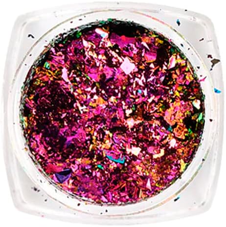 Nail Art Chameleon Glitters Sequins Chunky Iridescent Holographic Flakes Confetti Iridescent Powder for Nail DIY Craft 4 Jars