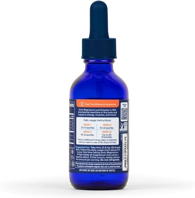 Trace Minerals Ionic Magnesium - Supports Immune, Brain & Heart Health - Aids Energy & Vitality -2 fl oz (32 Servings) -Pack of 1 -