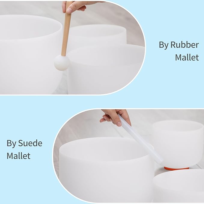 Rubber Ball Striker Mallet with Wooden Handle for Crystal Quartz or Tibetan Sound Healing Yoga Meditation Singing Bowls