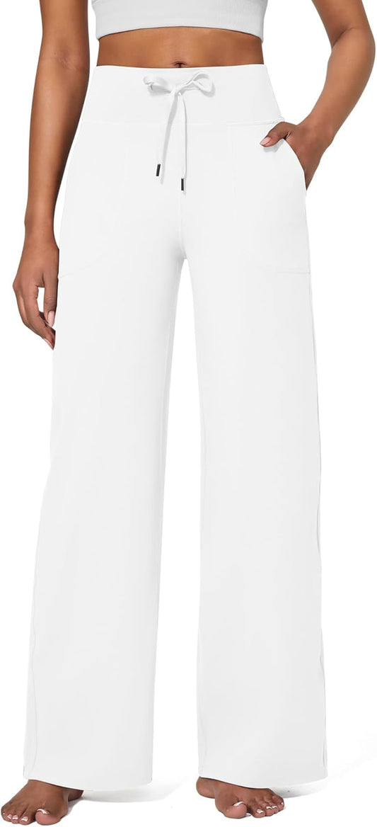 G4Free EverGoing Wide Leg Pants for Women Yoga Pants High Waist Sweatpants with Pockets Stretch Lounge Pants Comfy