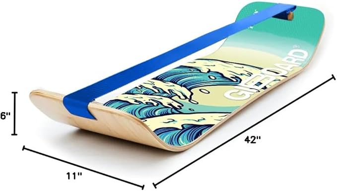 GIBBON SlackBoard - GiBoard Balance Board Kids & Adults - Slackline Balance Trainer - Slack Board Core Workout Equipment Home Gym Training - Standing Desk Exercise - Yoga, Agility, Pilates & More