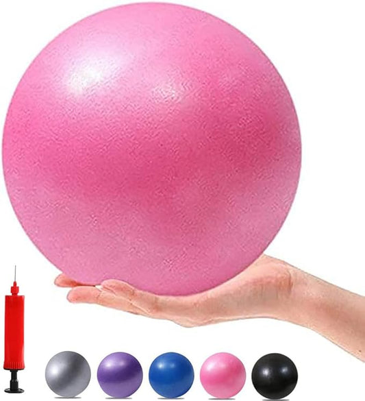 Small Exercise Yoga Ball for Pilates, Barre & Physical Therapy – Includes Air Pump, Anti-Burst, Easy to Inflate– Home & Gym Fitness Accessory